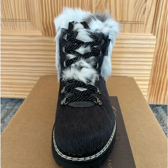 Overland Gray Forest Rabbit Alpine Winter Fashion Snow Boot Fur Trimmed Bootie 7 - Picture 3 of 6
